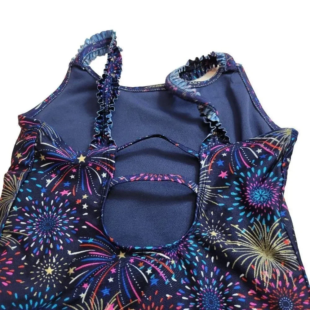 Cat & Jack fireworks swimsuit L10/12